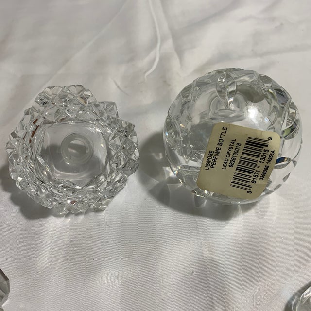 Glass Vintage Waterford & Cut Crystal Spire Perfume Bottles - Pair For Sale - Image 7 of 7