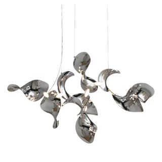 Dune 10 Cluster Pendant Light with Silver Polished Shades by Daniel Becker For Sale