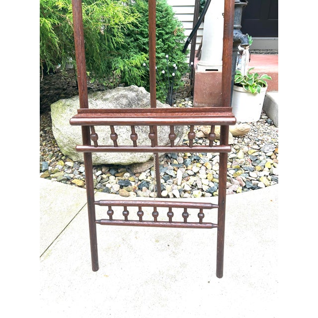 Late 19th Century Late 19th Century, Victorian, Walnut, Stick and Ball, Display Easel With Brass Chain For Sale - Image 5 of 9