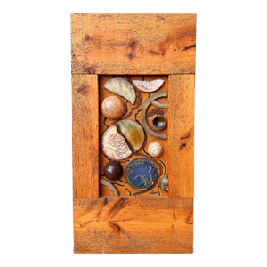 Vintage Post Modern Abstract Sculptural Pottery Wall Hanging Painting