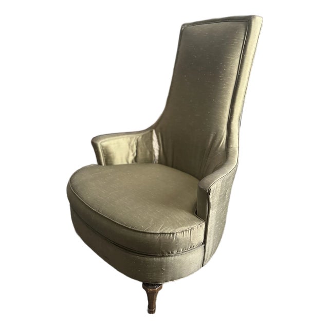 1950s Hollywood Regency High Back Side Chair For Sale