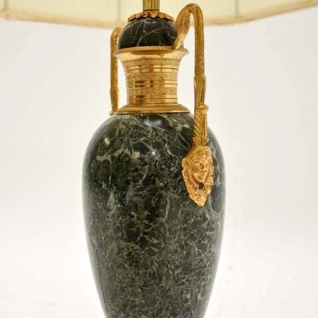 Antique French Marble and Gilt Metal Table Lamp, 1890s For Sale - Image 6 of 10