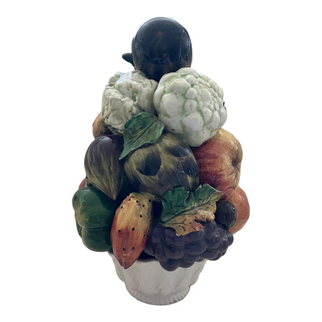 Vintage Italian Ceramic Fruit and Vegetable Topiary/Tower For Sale