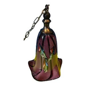 Art Glass Pendant Lamp: Purple Abstract Lily