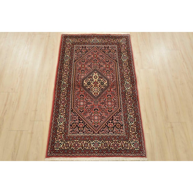 Tribal Fine Bidjar Rug 2’10” X 4’8” Red Wool Vintage Traditional Hand-Knotted Carpet For Sale - Image 3 of 12