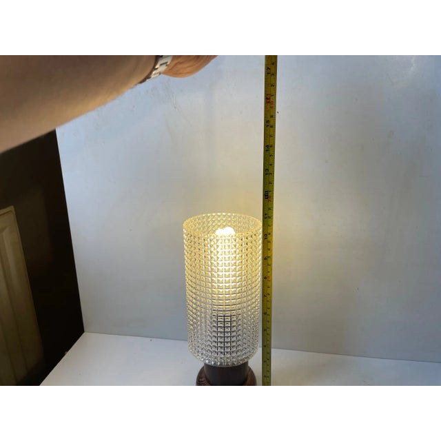 Vintage Scandinavian Table Lamp in Zebra Wood, 1970s For Sale - Image 4 of 6