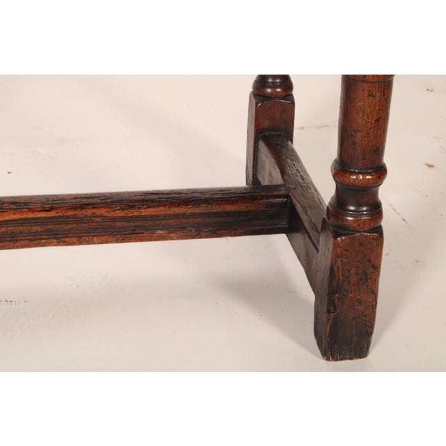 Brown Antique Tudor Style Oak Side Table For Sale - Image 8 of 10