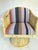Rare Set of 4 McGuire Bamboo Rocking Swivel Lounge Chairs in Knoll “Stripe It” With Matching Table, Circa 1980s For Sale In Reno/Lake Tahoe - Image 6 of 13