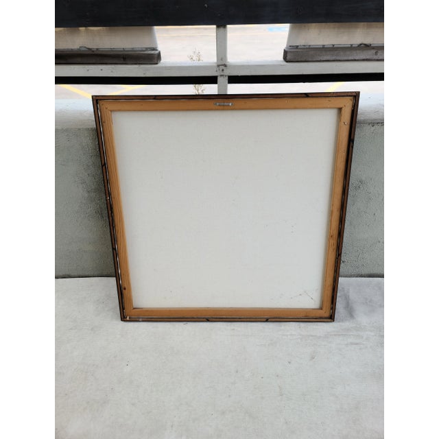 Textile R. Styles Framed Oil on Canvas Abstract Landscape For Sale - Image 7 of 7