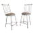 Mid Century Modern Charleston Forge Restored Brass Silver & Leather Swivel Barstools- a Pair For Sale