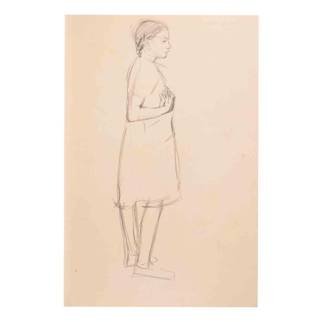 Jacques Hirtz, Girl, 20th Century, Pencil on Paper For Sale