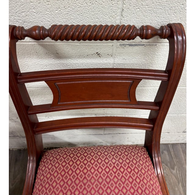 Vintage Willett Furniture Regency Style Barley Twist Top Mahogany Dining Chairs For Sale In Kansas City - Image 6 of 12