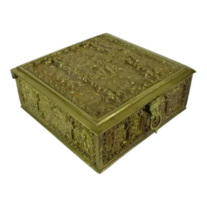 ​Early 20th Century Art Nouveau Brass Jewelry Box Attributed Erhard & Sohne Germany