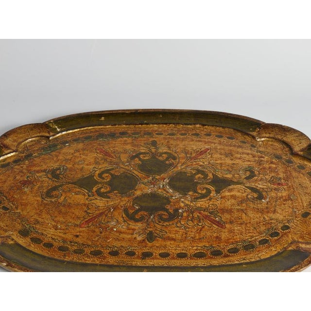 Mid-Century Florentine Rococo Scalloped Giltwood Tray, Italy, 1950s For Sale - Image 9 of 12