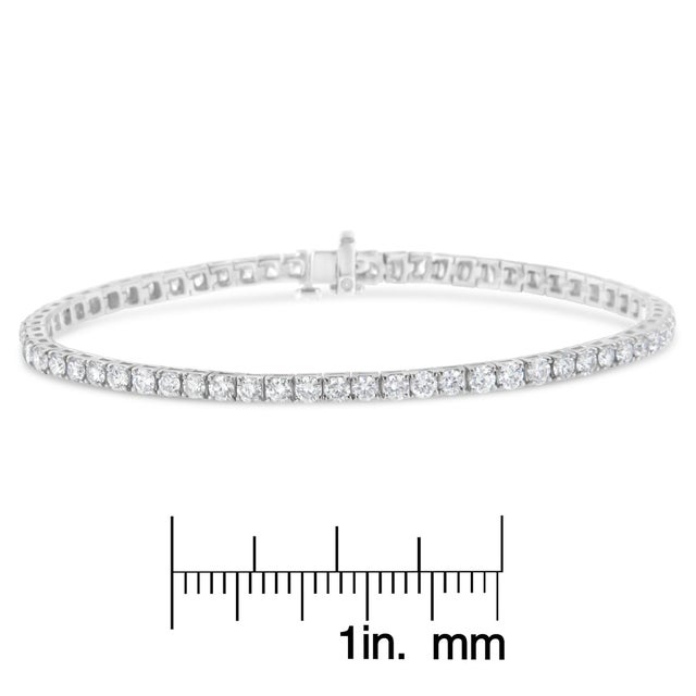 Metal IGI Certified 8.0 Cttw Diamond 14K White Gold Classic Tennis Bracelet For Sale - Image 7 of 7