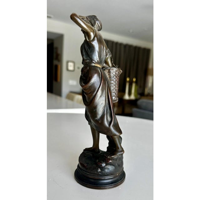 Bronze Patinated 19th Century Fisherwomen After Eugene Laurent For Sale In Palm Springs - Image 6 of 12