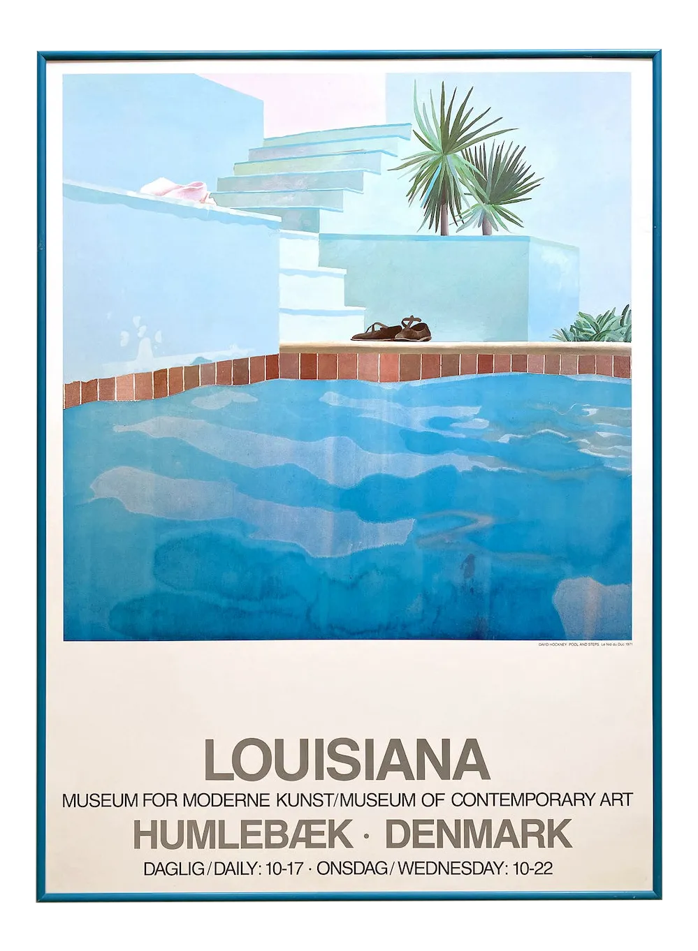 David Hockney Vintage 1976 Lithograph Print Framed Pop Art Denmark