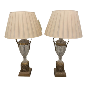 Pair of Vintage Bronze Ormolu Table Lamps