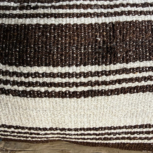 Textile Vintage Rug Pillow Cover With Stripes For Sale - Image 7 of 7