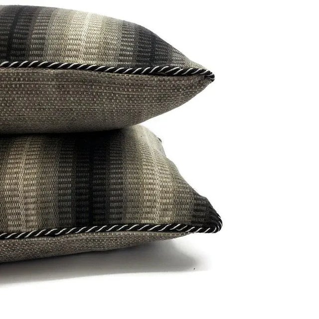 Castel Maison Tai in the Color Antracite With Cording Pillow Cover For Sale In Portland, OR - Image 6 of 8