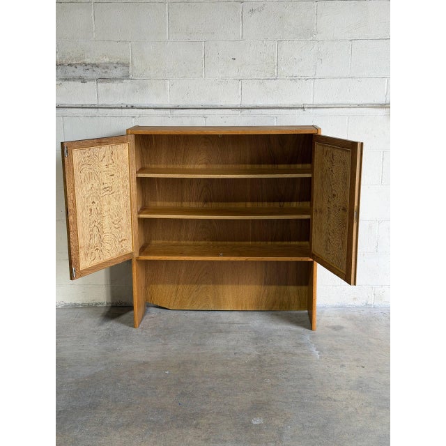 In Style of Henning Kjærnulf Oak Storage Wooden Hutch Denmark Mid-Century Modern 1960s For Sale - Image 4 of 9