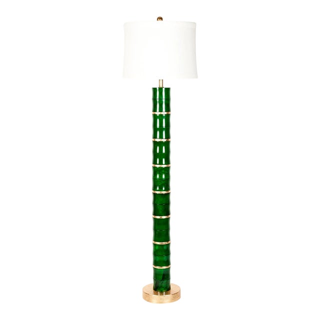 Heavy Green Jade Art Deco Floor Lamp For Sale