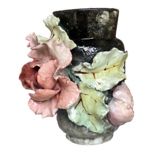 Edouard Gilles Barbotine Majolica French Vase, C. 1880's