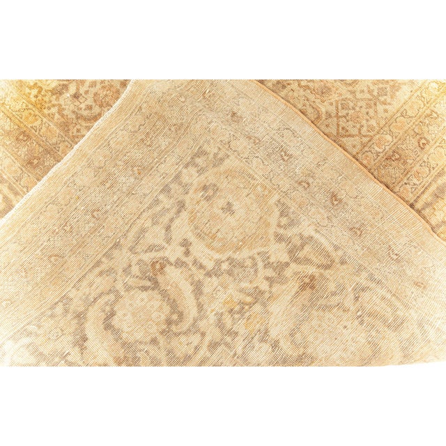 Brown One-of-a-Kind Antique Persian Tabriz Handmade Wool Rug For Sale - Image 8 of 9