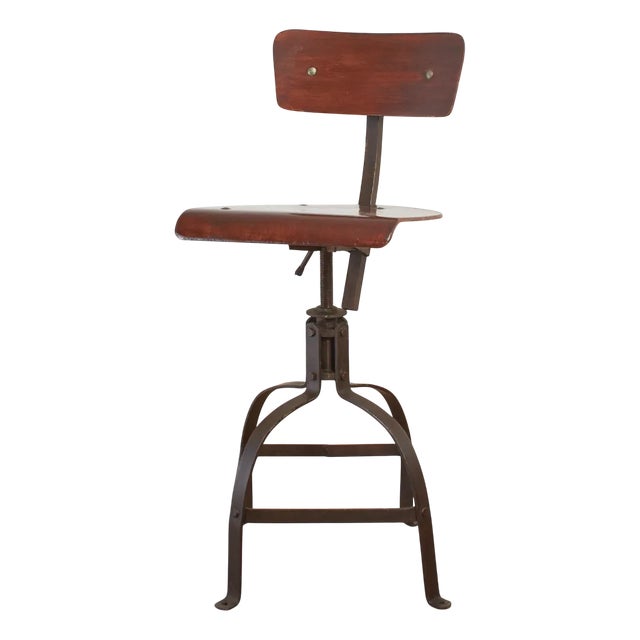 Vintage French Bienaise Draughtsmans Desk Chair, 1940s For Sale