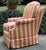 Traditional Calico Corners Rolled Arm Skirted Swivel Lounge Chairs - A Pair For Sale - Image 3 of 9