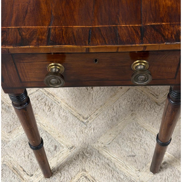 English Regency Mahogany Diminutive Drop-Leaf Side Table with Drawer, Circa 1830 For Sale - Image 4 of 14