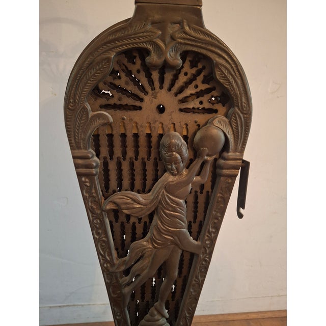 Victorian Vintage Brass Fireplace Fan For Sale - Image 3 of 3