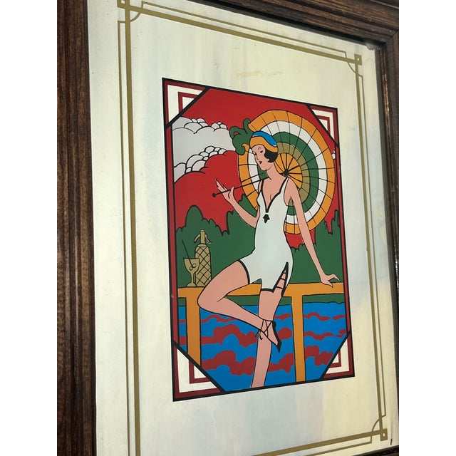 Art Deco Advertising Mirror, 1970s For Sale - Image 6 of 16