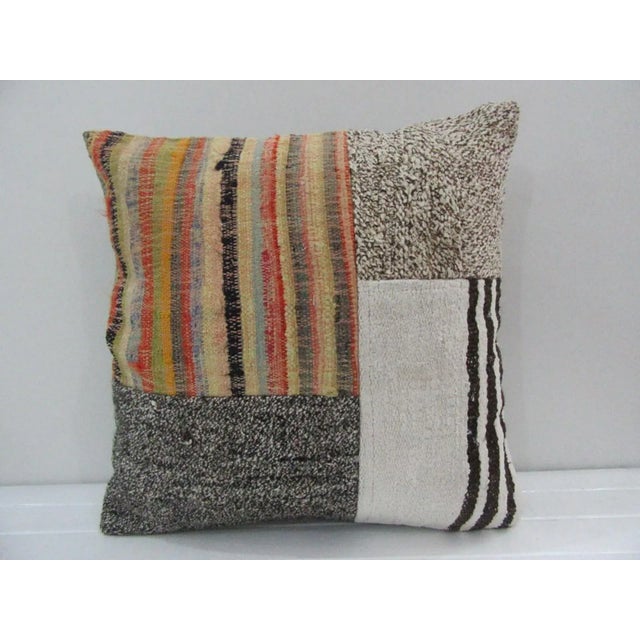 Handmade Patchwork Turkish Kilim Pillow Cover For Sale - Image 4 of 4
