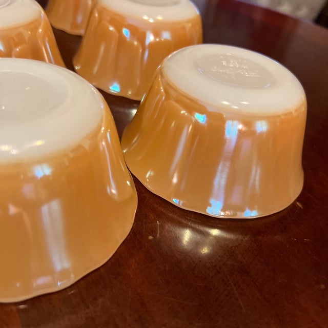 Vintage Fire King Peach Custard Cups, Ramekins, Set of Six Dessert Cups For Sale In New York - Image 6 of 9
