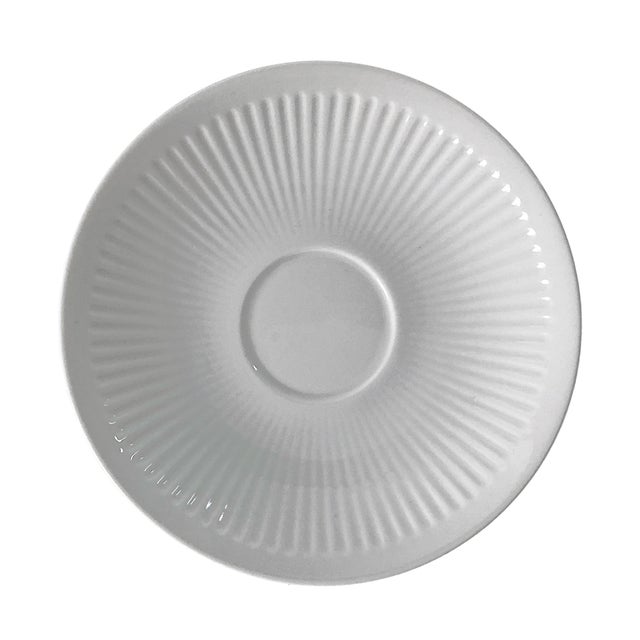 Mid-Century Modern 1960s Mid-Century Modern Royal Copenhagen Georgiana Cup and Saucer Set White Scandinavian Porcelain - 12-Piece For Sale - Image 3 of 6