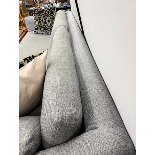 Rare 10 foot wide Restoration Hardware sofa that features Belgian slope arms and a custom Italian Melange slipcover. The...