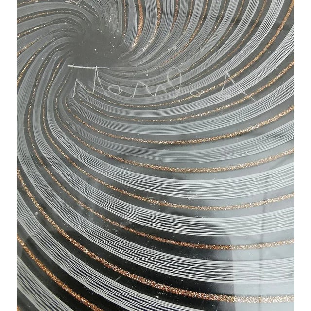 Mid-Century Modern Centerpiece in White and Gold Transparent Murano Glass from Salviati Italia, 1970s For Sale - Image 3 of 11