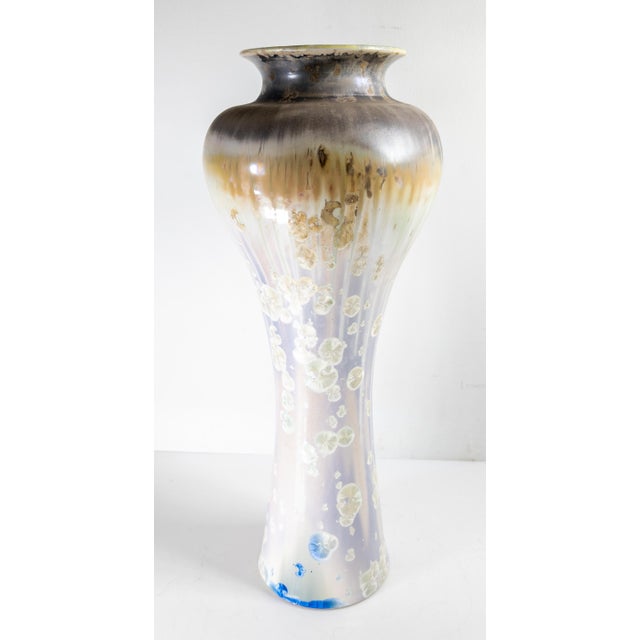 Contemporary Studio Pottery Crystalline Glazed Vase by Paul Linden For Sale - Image 4 of 14