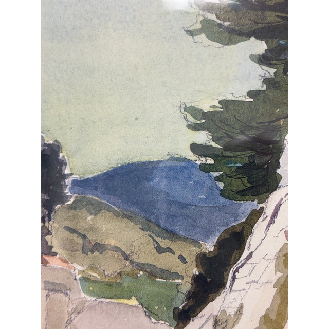 Paul Maldonnet “Sisteron - La Citadelle” Framed Watercolor Painting For Sale In San Francisco - Image 6 of 12