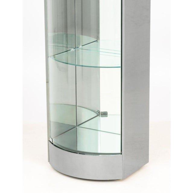 Metal Modern Chrome and Glass Display Cabinet For Sale - Image 7 of 10