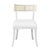 Textile Matthew Izzo Home Britta Matte White Lacquer Klismos Style Dining Chair With Woven Cane Back and White Linen Upholstered Seat For Sale - Image 7 of 7