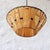 Shade covered in soft yellow synthetic raffia with black details. Textile cord. France, 1950s Height: 16 cm Height with...