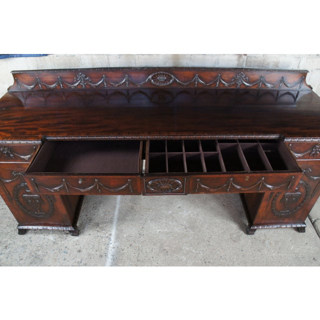 Mid 19th Century 19th Century Antique English Georgian Style Neoclassical Mahogany Sideboard Buffet For Sale - Image 5 of 12