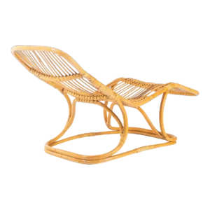Rattan Chaise Lounge Attributed to Tito Agnoli for Pierantonio Bonacina, Italy, circa 1963