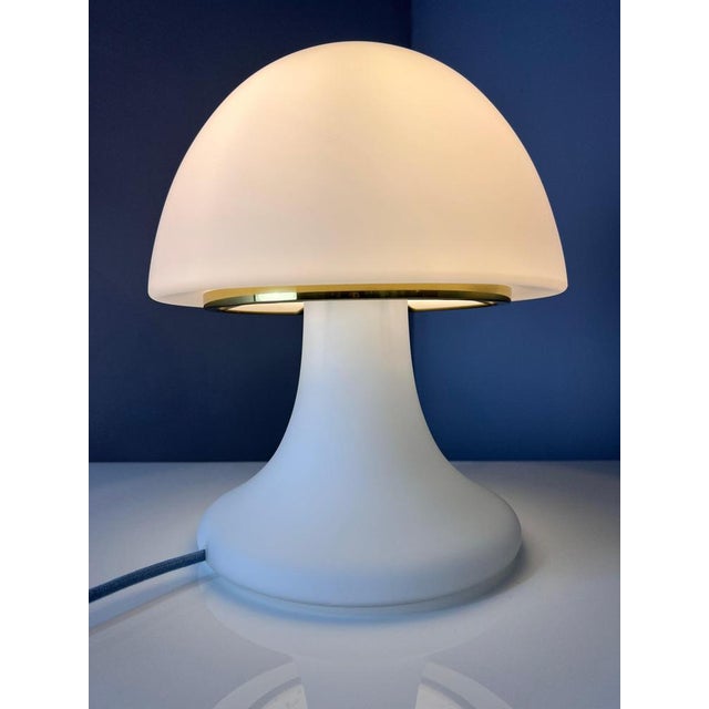 White Mushroom Table Lamp from Glashütte Limburg For Sale - Image 4 of 11