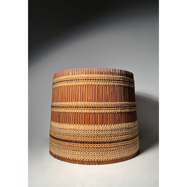 Vintage Elaborate Hand Crafted Textile Drum Lamp Shade by Maria Kipp Diameter at top 18.5" Diameter at Bottom 19.25"...