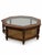 Vintage Hexagonal Wood, Smoked Glass and Cane Coffee Table For Sale In Las Vegas - Image 6 of 10