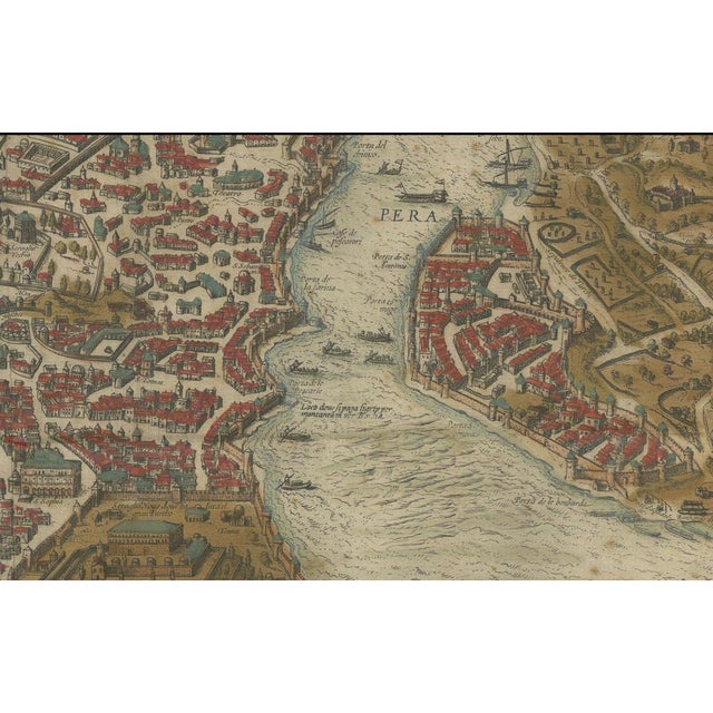 View of Istanbul Map, 1572 For Sale - Image 3 of 11
