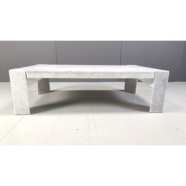 Vintage Rectangular Marble Coffee Table, 1970s For Sale - Image 4 of 11